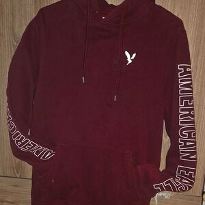 American Eagle Outfitters maroon Sweatshirt with Pullover Style and Logo